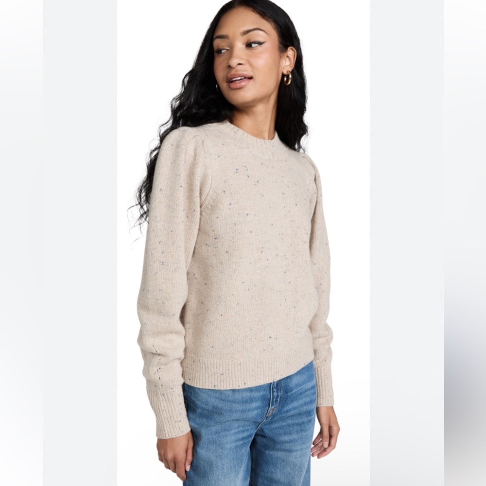 Faherty Boone Wool Women's Cream Sweater M